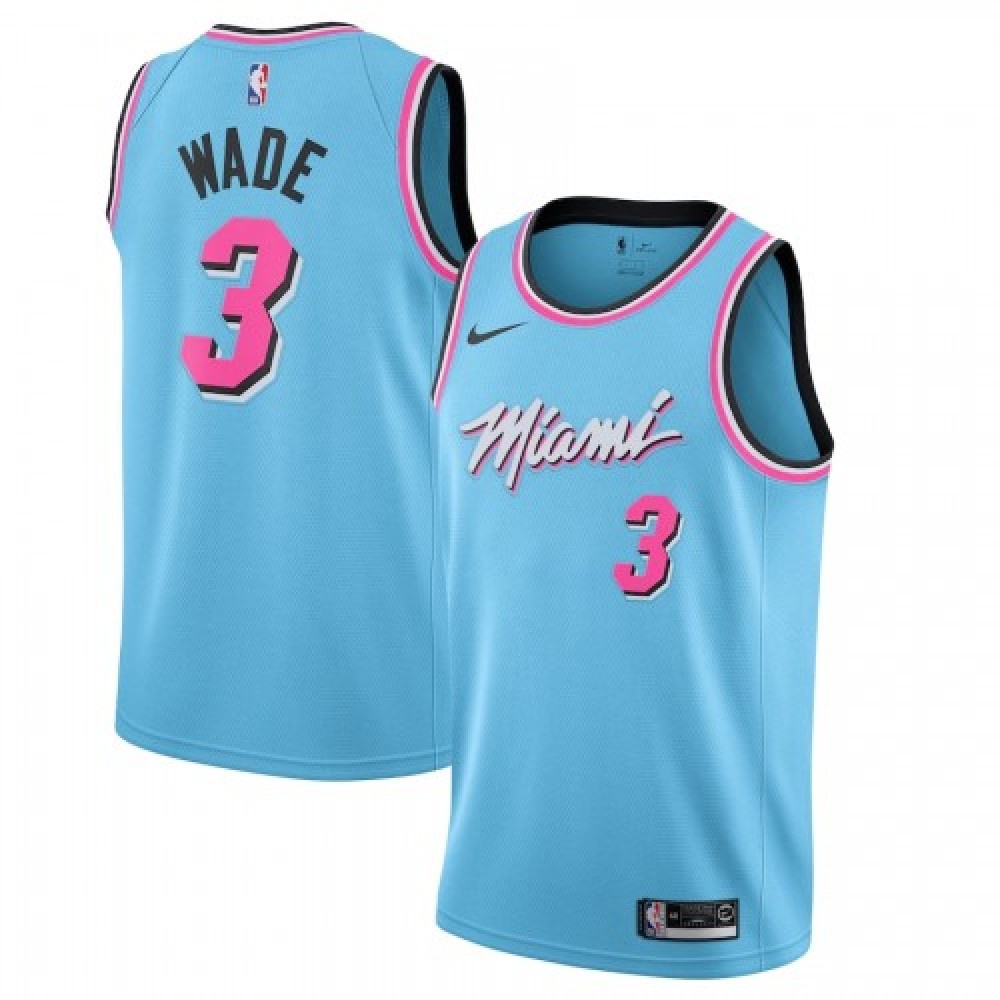 Men's Miami Heat Dwyane Wade #3 Blue 2019/20 Finished Swingman Jersey - City Edition-Pro Kit Vault | Brand New 26/27 Sports Jerseys